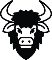 bison in line icon style