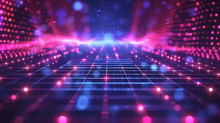 Hi Tech Network Connection Grid. 3D Technology Style Banner Design. Technology Vector Illustration. Futuristic Design for Technology or Science Event which is very beautiful