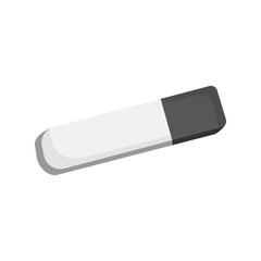 Eraser on isolated white background.Stationery school supplies.Vector.
