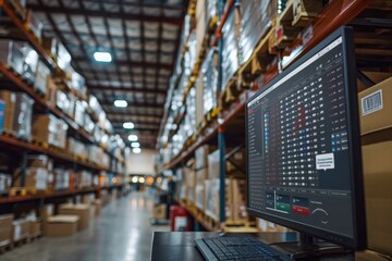 Computer Displaying Data in a Large Warehouse