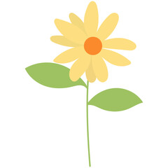 Spring Colorful Flower Illustration on White Background. Vector Clipart