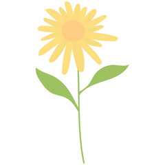 Spring Colorful Flower Illustration on White Background. Vector Clipart