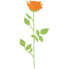 Spring Colorful Flower Illustration on White Background. Vector Clipart