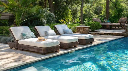 Poolside lounge chairs