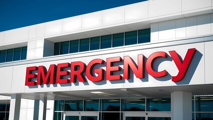 Obraz premium Emergency Room Entrance with Bold Signage 