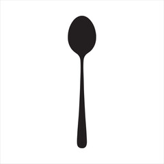 Top view one spoon silhouette on white background. Teapot icon vector sign illustration design.