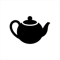 Chinese teapot silhouette on white background. Teapot icon vector sign illustration design.