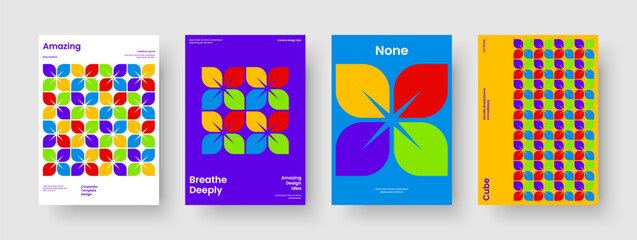 Fototapeta premium Modern Book Cover Layout. Geometric Flyer Design. Isolated Brochure Template. Business Presentation. Poster. Banner. Background. Report. Advertising. Magazine. Journal. Notebook. Newsletter