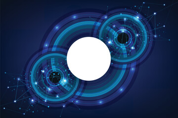 Abstract circle button interactive technology innovation pattern design background