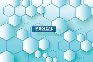 Abstract medical background with hexagons shape pattern