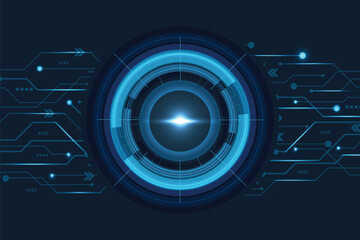 Abstract circle button interactive technology innovation pattern design background