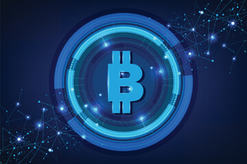 Bitcoin Circuit technology background with hi-tech digital