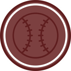 baseball Vector Line Double Circle Maroon