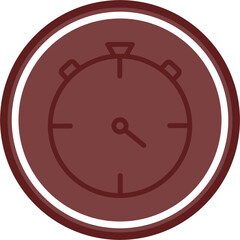 stpwatch Vector Line Double Circle Maroon