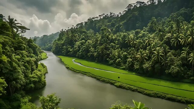  longest river in Bali, close up scene of the scenic Ayung River meanders through lush tropical forests, valleys, rice fields, rocky outcrops, villages and waterfalls, bali travel, indonesia, vlogs