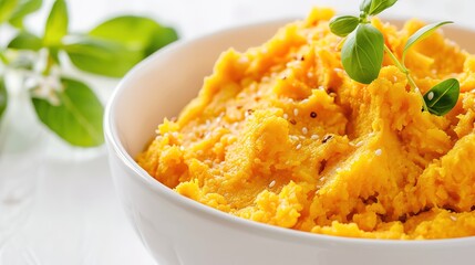 Yummy Mango Miso Mash on White Background