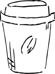 Stylish hand drawn illustration of a Coffee, coloring autumn.