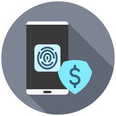 Biometric rounded multi color icon, related to financial technology theme. use for UI or UX kit, app and web development.