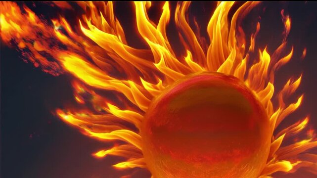 ball on fire ,generative ai
