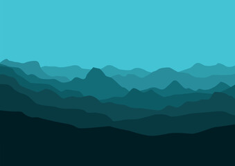 mountains and hill panorama vector illustration.