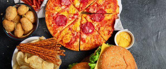 Junk food and unhealthy food.