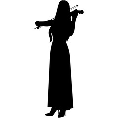 Jazz Musician Silhouette on White Background. Vector Black Silhouette with Flat Design