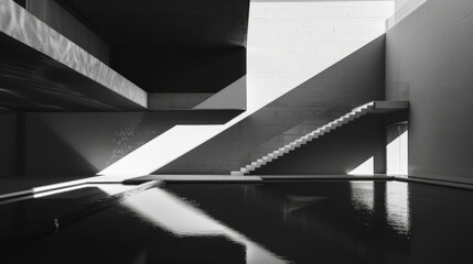Obraz premium A Minimalist Dance: Light & Shadow Play on Architecture