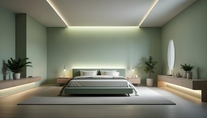 Photo interior modern design room 3d illustration