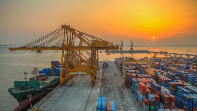 A panoramic view of Incheon Port, the center of logistics in Korea