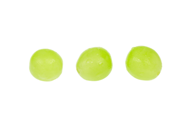 3 fresh Shine Muscat grapes. White background - vitis vinifera 'shine muscat'