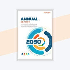 Flat design Annual report brochure design cover for business, corporate, industrial, institute etc
