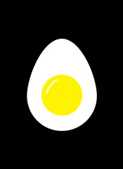 Crashed egg icon on black background