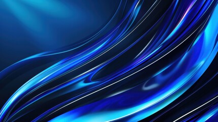 Dynamic and futuristic blue strep lines on a dark background with a shiny and elegant 3d design