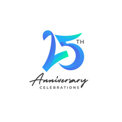 25 years anniversary logo design. Anniversary logo design template.