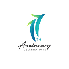 17 years anniversary logo design. Anniversary logo design template.