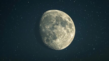 Moonlit Night Sky with Meteor Showers and Reduced Star Visibility