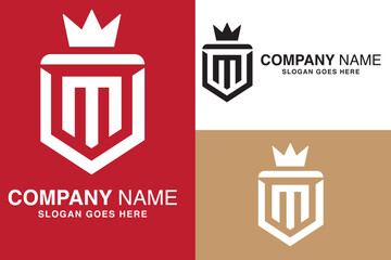 a crown logo combinimg with letter M and U, 