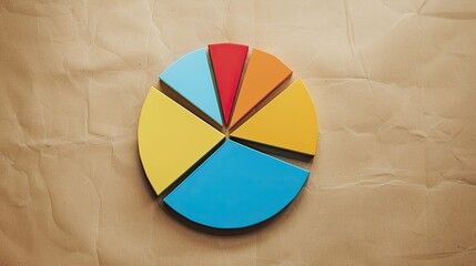 Fototapeta premium A pie chart with segments representing different business sectors