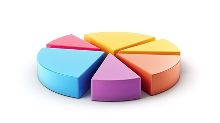 Obraz premium A pie chart with segments representing different sectors
