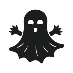 A Halloween ghost silhouette vector