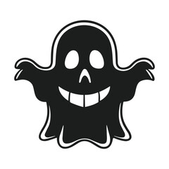A Halloween ghost silhouette vector