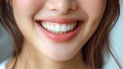 Obraz premium White teeth and smile. a blog image concerning dental health and prevention. Dental check up service. 