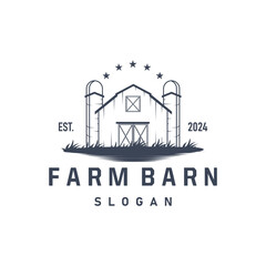 Naklejka premium Barn logo agriculture building template farmer farm vintage design simple retro style illustration