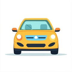 Obraz premium Minimalistic Car Icon on White Background