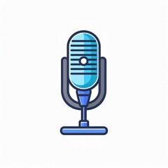 Broadcasting Communication Concept - Microphone Icon Symbol on White Background