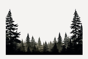 Serene forest silhouette art