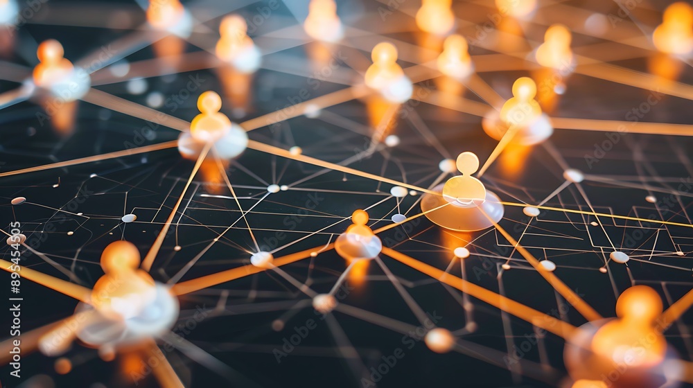 Poster abstract network connection with digital interaction internet technology for global communication st
