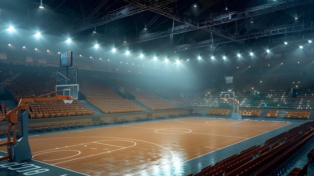 Basketball Stadium with Spacious Arena and Spectator Seating