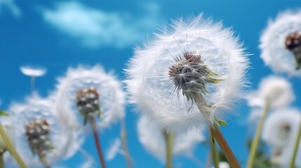 Dandelion Wishes Under a Blue Sky