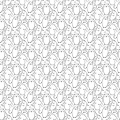 Cute cat cartoon pattern with transparent background for fabric design, warapping, kids clothes or coloring page for kids